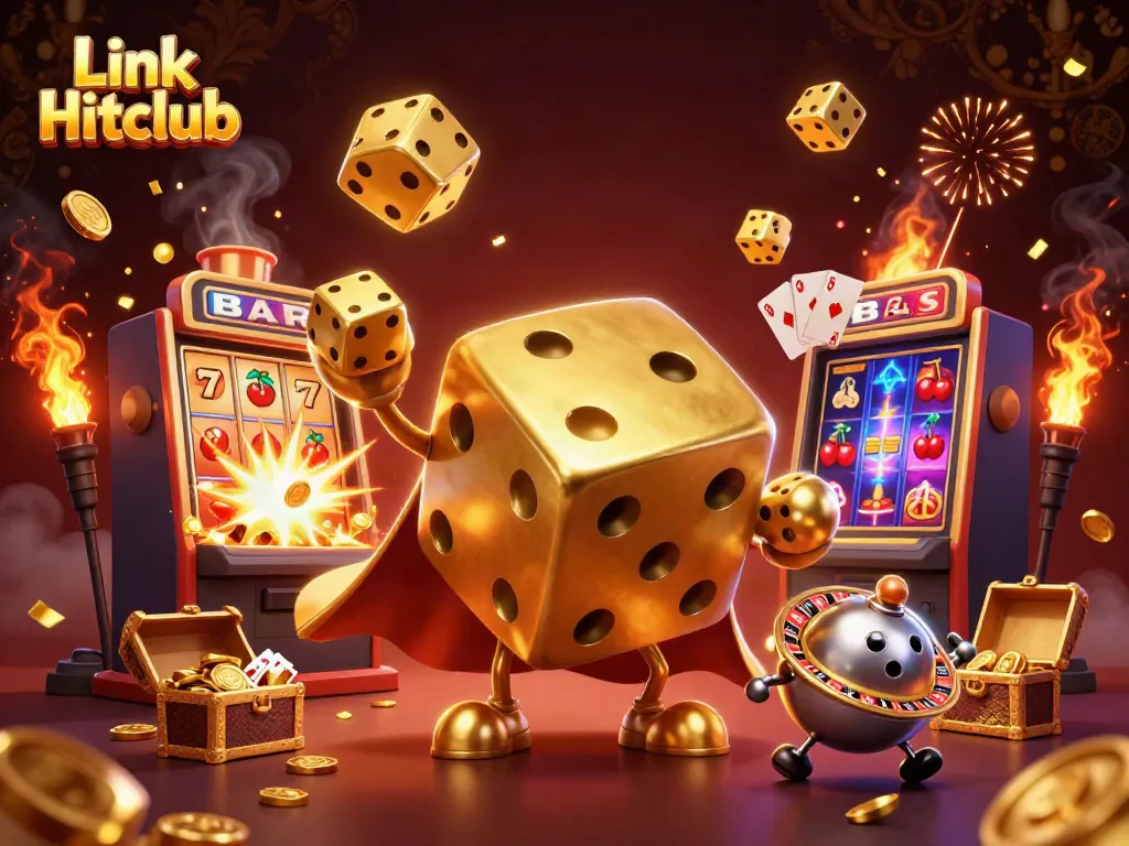 Experience thrilling gameplay with Link Hitclub's exciting slot machines and golden dice golem.