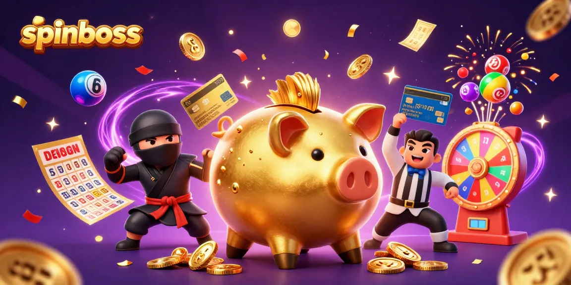 Experience thrilling luck with spinboss as a golden piggy bank sumo wrestler dominates the casino world.