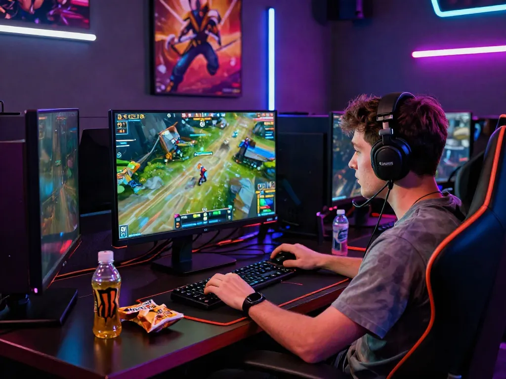 Exciting online gaming experience featuring a player and advanced gaming setup at https://manclub1.jp.net/.